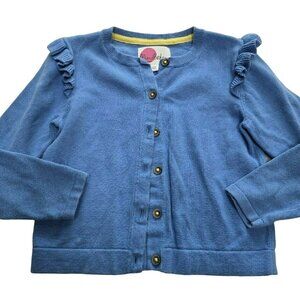 Mini Boden Blue Ruffle Cardigan Sweater 4/5
